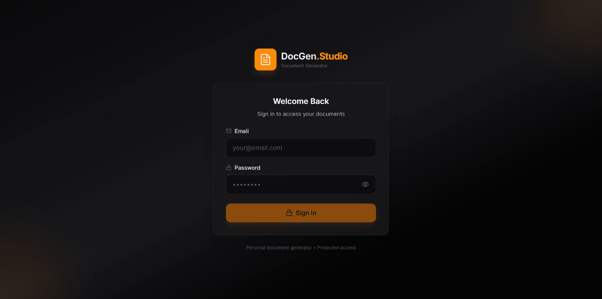Screenshot of Document Generator